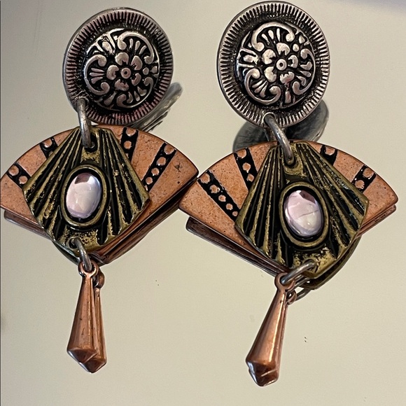 Jewelry - Elegant Mixed Metal Post Dangle Boho Earrings